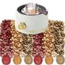 Sealing Wax Warmer Electric, Electrical Wax Seal Warmer Melting Furnace Kit with 300pcs Metal Waxseal Beads, a 80ml Large Spoon, a Non-Slip Melt Scoop(300 Metal White Set)
