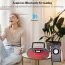Boombox CD Player Portable, Cassette Player Combo with CD MP3 Bluetooth AUX TF USB FM Radio AC/DC Powered, Boom Box with Remote Control, Headphone Jack, Stereo Sound for Home,Kids,Gift
