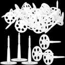 100 Pcs 4 Inch Heavy Duty Plastic Insulation Masonry Fasteners 2.4 Inch Foam Board Fasteners Washers Polypropylene Concrete Anchors for Fixing and Fastening Rigid Foam Insulation Panels