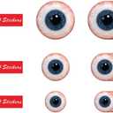 Veemoon 12PCS Halloween Horror Eyeball Wall Paste,Eyeball Balls Wall Stickers Murals for Halloween Window Clings Stickers (Blue1)