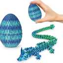 Small Dragon Eggs with Dragon Inside, 3D Printed Surprise Funny Gifts for Kids, Articulated Dragon Fidget Toys for Adults, Executive Desk Toys Office Room Dcor (Sky Blue Ombre)