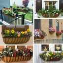 2pcs Trough Coco Liner 24 inch Wall Planter Replaceable Coco Liner for Window Box, Fence Flower Baskets