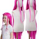 Kids Wigs Red Braids Accessories for Grils (Red)
