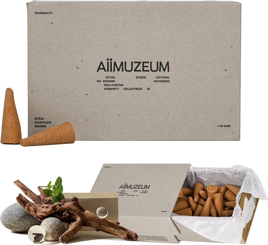 Aiimuzeum Natural Cedar Incense Cones 30 PCS- Handmade Excellence, Long Burning Perfect for Relaxation and Meditation,Aromatic Rooms,Air Purifier Home and House Decor (Himalayan-Cedar)