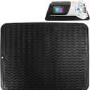 CPAP Protector Mat,Waterproof Nightstand Protector Mat,Non-Slip Protective Pad Ensure CPAP Machine Stays Stable On CPAP Nightstand,Multi-use Silicone Mat for Preventing Vibration and Noise (Black)