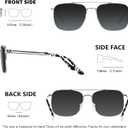 MAXJULI XL Size Extra Large Polarized Sunglasses 148 MM for Big Wide Heads Men Metal Glasses 8816 (Silver+gradient Grey)