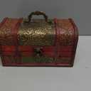 ELLDOO Vintage Treasure Chest Box, Pirate Keepsakes Box for Kids Gifts, Wooden Treasure Storage Box Decorative Box for Jewelry Pearl Trinkets, Medium