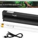 T8 10.0 UVB Reptile Light Fixture UVB Bulb Lighting Combo Kit, HO 17W UVB Light for Reptiles Terrarium Hood with Reptile UVB Light Bar UVB Tube Light Lamp Desert for Bearded Dragon Turtle Tank, 24Inch