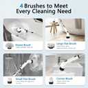 Tuyu Electric Spin Scrubber, Full-Body IPX7 Waterproof Bathroom Scrubber with Power LCD Display, Adjustable Extension Handle, Cordless Shower Cleaner Brush for Bathtub Kitchen Wall Cleaning
