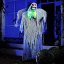 JOYIN 67" Halloween Decorations Outdoor, Life Size Animatronics Grim Reaper, Sound-Actived Haunted House Props Decors with Creepy Sound for Garden Yard Lawn Outside Indoor