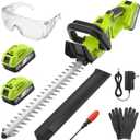 OGERY 20-Inch Brushless Cordless Hedge Trimmer with 23.0Ah Battery, 21V Electric Bush & Shrub Trimmer with Display, 2-Speed Control, 180 Rotatable Handle, Dual-Safety Switch for Garden Yard Care