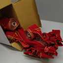 Traico Christmas Tree Topper Bow - Bow: 11" sq. - Tails: 3 Yards Long Each - Velvet Red