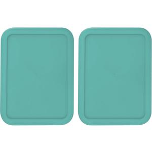 Replacement Lid for Pyrex Plastic Turqoise Cover 3 Cup (5.75" x 7.75") Bowl Rectangle 7210-PC (2-Pack)