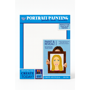 Portrait Painting Kit - Set of 2 "Paint & Reveal" Canvas Kits with 12 Paint Pots & Brush – Perfect for Paint & Sip Parties, Ages 4+