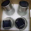 GIGALUMI 8 Pack Solar Outdoor Hanging Lights - Warm White LED, Water Resistant, Glass, Rechargeable Battery