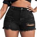 GAGELE Plus Size Denim Shorts Women High Waisted Stretch Summer Jean Shorts