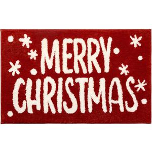 Nymphia Christmas Bath Mat, Christmas Bathroom Decor, Red Bathroom Rugs, Extra Soft and Absorbent Cute Holiday Decorative Bath Rugs Non-Slip Machine Washable 20 x 32 Inch