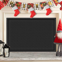 CADARA Fireplace Blocker Blanket Stops Heat Loss, Magnetic Fireplace Draft Stopper, Indoor Fire Place Draft Cover with Hook and Loop Tapes, Cold Air Blocker Save Energy, Black 39" W x 36" H