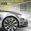 Hubcap Wheel Cover Universal-Fit R16 Steel Wheel with Cup Coaster Kit