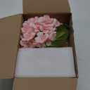 Hollyone Hydrangea Artificial Flowers with Glass Vase Pink Silk Faux Flowers Arrangements with Clear Faux Water Fake Floral Bulk Bouquet for Home Decor Table Centerpiece Decorations