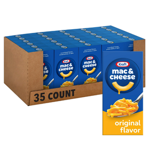 Kraft Mac& Cheese Original Flavor. Pack of 35 - 7.25 oz (206g) Cartons BB 8/17/26