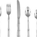 FORTESSA Royal Pacific 18/10 Stainless Steel Flatware, 5 Piece Place Setting With Table Knife, Forks and Spoons (Service For 1), Dishwasher Safe, Polished (Silver)