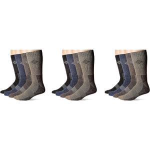 Columbia Mens Boot Crew 12 Pair Extended Size, Multi asst, Mens 6-12 Shoe Size (Black)