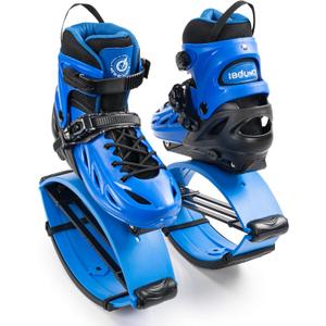 New Bounce Kids Jumping Shoes  Premium Moon Shoes for Fun & Exercise  Durable, Safe, Adjustable Fit  New & Improved Bouncing Shoes (Blue, Small (31-34 EU))