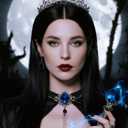 SWEETV Halloween Crown - Midnight Coven, Gothic Crowns for Women, Black Witch Headpiece Halloween Decorations, Evil Tiaras and Crowns, Dark Tiara Rhinestones Baroque Queen Crown
