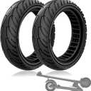 8.5x2.0 Inch Solid Scooter Tire, Fit for 50/75-6.1 8 1/2x2 10x2.0 10x2.125 Orignal Tire, Fit for isinwheel S9 pro VOLPAM SP06/ SPT7/ SP03 Electric Scooter Front Rear Tire, Black 2pcs