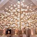 42 Pcs 3.28 ft White Rose Flower Garland Hanging Artificial Wedding Flowers Ceiling Vine Decor Fake Floating Floral Garlands with Hooks for Wall Wedding Backdrop Bachelorette Bridal Shower Party