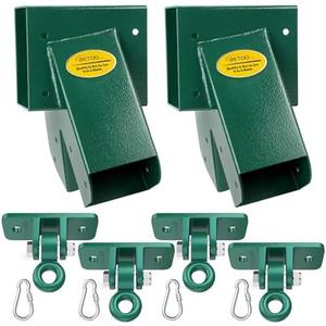 BETOOLL Swing Sets Brackets - 2 A-Frame Swing Set Brackets and 4 Swing Hangers with All Mounting Heavy Duty Hardware Included - Swing Set Kit for Porch, Yard, Playground - Green BETOOLL Swing Sets Brackets - 2 A-Frame Swing Set Brackets and 4 Swing Hangers with All Mounting Heavy Duty Hardware Included - Swing Set Kit for Porch, Yard, Playground - Green