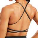 Unthewe Workout Sports Bra for Women Backless Padded Low Impact Bra Gym Yoga Crop Tank Top Size S