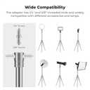 K&F CONCEPT 9.2ft/2.8m Stainless Steel Light Stand, Spring Cushioned Heavy Duty Photography Tripod Stand with 1/4 to 3/8 Universal Screw Adapter for Strobe,LED Video Light,Ring Light,Softbox