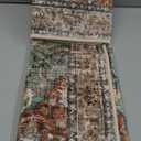 Area Rugs 5'x7' Washable Non-Slip, Floral Vintage Distress Print Pattern Medallion Carpet for Living Room Bedroom Dining Room, Brick Red Rust Neutral Brown Burnt Orange Green