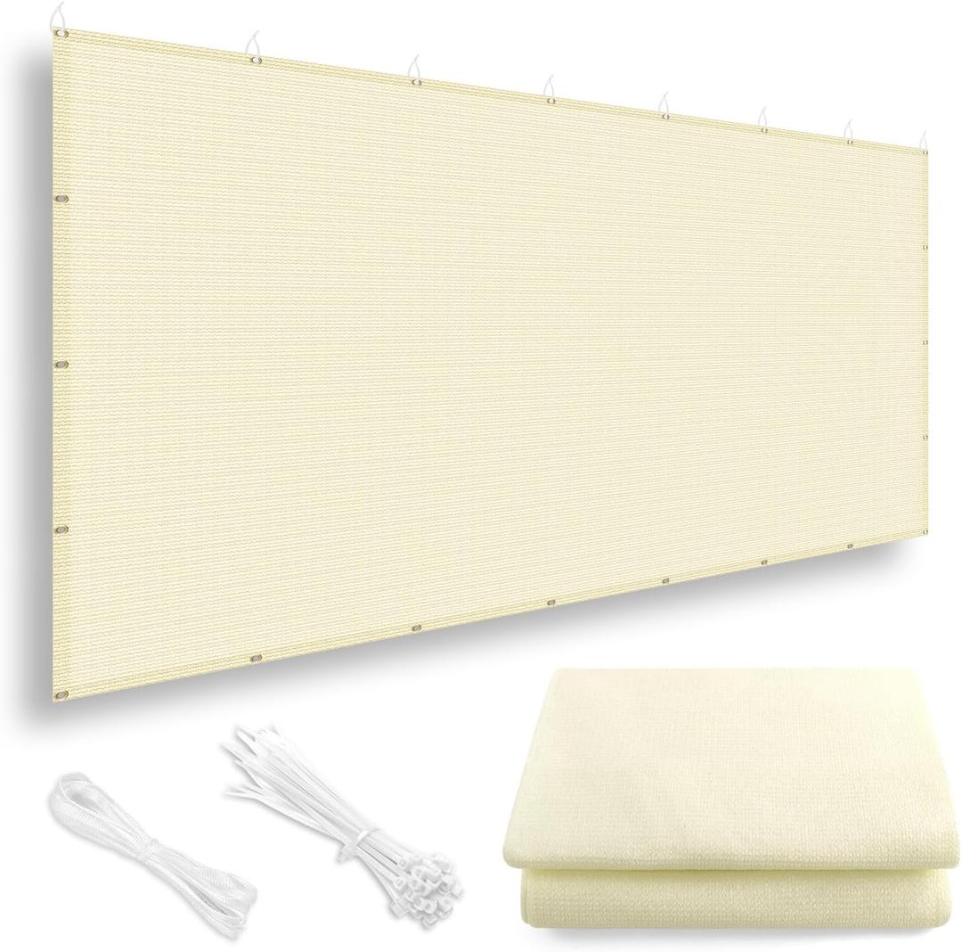 LOVE STORY 6x8FT Shade Cloth with Grommets Pergola Shade Cover 95% UV Protection Shade Panel Fabric Shade Tarp for Patio Outdoor Deck, Butter Cream