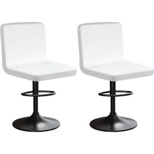 Bar Stools Slipcovers with Backrest Stretch Chair Covers Bar Chair Cover Velvet, Soft Texture, Stretchable and Wrinkle Resistant, Washable and Dustproof (2, White)