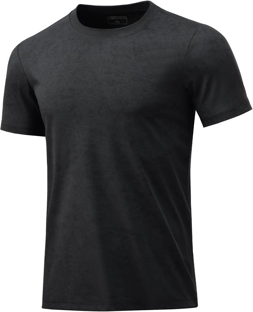 Men's T-Shirts Soft Lightweight Short Sleeve Tee, Crew Neck Moisture Wicking Shirt for Casual Running Workout Swim (Medium)