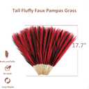 Pampas Grass Small Black&Red, 30 Pcs 17" Halloween Steems Faux Pampas Grass Short Decor, Pompas Grass Flower Arrangement and Vase Filler for Boho Home Wedding Decoration