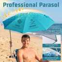 Chair Adjustable Umbrella with Clamp UPF 50+ with Universal Clamp for Beach Chair, Cyan
