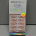 BTArtbox French Tip Press On Nails - Lamp-Curable 3D Sculpting Medium Almond Press On Nails with Glue for Women, Semi-Transparent Soft Gel Glue On Nails in 15 Sizes - 30 Stick On Nails Kit, Starlet