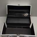 FRENESSA Makeup Train Case Makeup Organizer Box Portable Cosmetic Travel Case with Lock 4 Trays Aluminum Hard Vanity Box Make Up Artist Nail Beauty Storage Organizer Cosmetic Suitcase Bright Silver