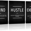 KAWAHONE Canvas Painting Wall Art, Grind Hustle Execution Motivational Wall Art Decoration Posters Prints for Living Room Bedroom, Office Decor, Gallery-Wrapped Canvas Art Set Framed Ready to Hang (12x16inx3pcs, Power01)