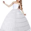 SHEJIZE Womens Petticoat Skirt Crinoline for Girls Hoop Skirt Petticoat Underskirt Half Slips (One Size, White)