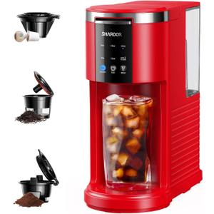 SHARDOR 3 in 1 Coffee Maker, Red 2505