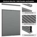 LazBlinds Top Down Bottom Up Cordless Cellular Shades, 27" W x 64" H, Grey | Blackout Light Blocking Honeycomb Shades Thermal Insulation Noise Reduction Blinds for Windows