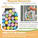 JJPRO Magnetic Bedtime/Morning/Daily Routine Chart for Kids with Reward Jar-Morning Routine Chart,Daily Checklist Reward Chart for Toddlers,Reward Jar for Kids,Cute Visual Schedule Board for Home