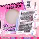 DIY Lash Extension Kit Natural Lash Clusters 30D+40D Mix 9-16 mm D lndividual Lashes Lash Remover 280 pcs Wispy Eyelash Extension Kit with Lash Bond and Seal and Lash Tweezers by FANXITON