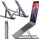 2 x Laptop Stand, Computer Tablet Stand Laptop Holder Riser Ergonomic Aluminum Adjustable 6 Angle Foldable Portable Desktop Holder Compatible with MacBook,iPad, HP, Dell, Lenovo 10-15.6-Gray