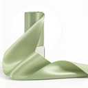 HUIHUANG Sage Green Ribbon 4" Wide Double-Faced Satin Ribbon Spring Moss Green Thick Fabric Ribbon for Chair Sash Wedding Decor Large Bows Making Flower Bouquet Sewing Wreath Crafts -10 Yards/Roll